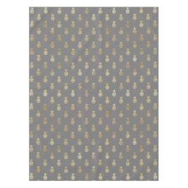 グレーとエレガント金ゴールドパイナップルパターン テーブルクロス