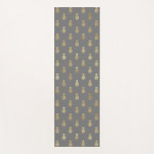 グレーとエレガント金ゴールドパイナップルパターン ヨガマット (正面)