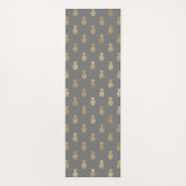 グレーとエレガント金ゴールドパイナップルパターン ヨガマット (裏面)