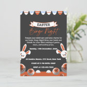 グレーとオレンジのモダンなビンゴナイトの招待状 招待状 (スタンド正面)