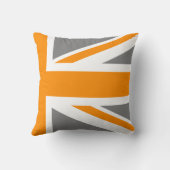 グレーとオレンジのユニオンジャックハーフ クッション (裏面)