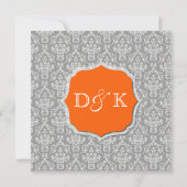 グレーとオレンジの結婚式招待状 招待状 (裏面)