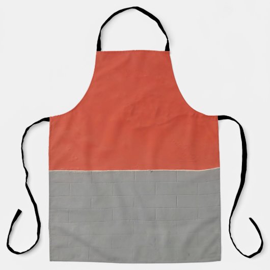 グレーとオレンジの絵を描壁 エプロン (正面)