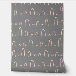 グレーとカラフルなパターン 壁紙