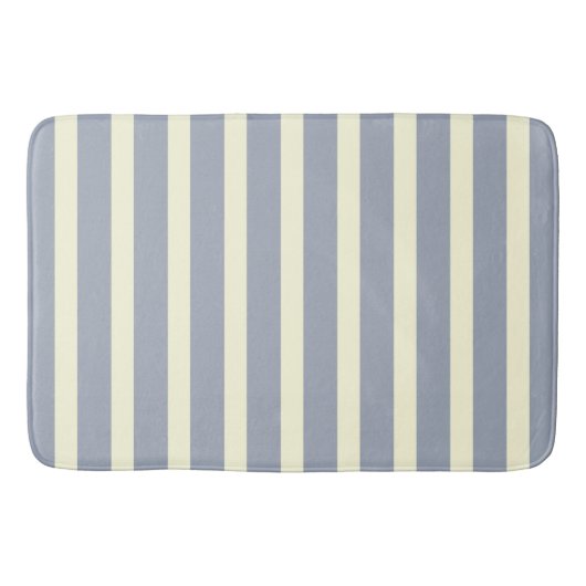 グレーとクリームのストライプ バスマット (正面)