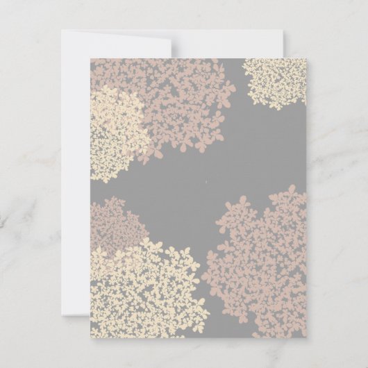 グレーとクリームクイーンアンズレースウェディングRSVP 出欠カード (裏面)