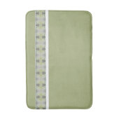 グレーとグリーンと装飾模様詳細 バスマット (正面縦)