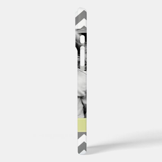 グレーとグリーンのジガグのパーソナライズされた写真 Case-Mate iPhoneケース (裏面 / 左)