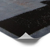 グレーとグリーンの抽象芸術アート ポスター (角)