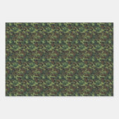 グレーとグリーンの迷彩画 ラッピングペーパーシート (正面2)