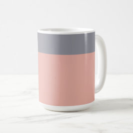 グレーとコーラルマグ コーヒーマグカップ