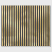 グレーとゴールドのホイル ストライプ ラッピングペーパー (フラット)