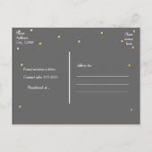 グレーとゴールドの箔のドット日付はがきを保存 案内ポストカード (裏面)