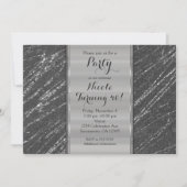 グレーとシルバーのモダンな高級感のある大理石ストライプの招待状 招待状 (正面)
