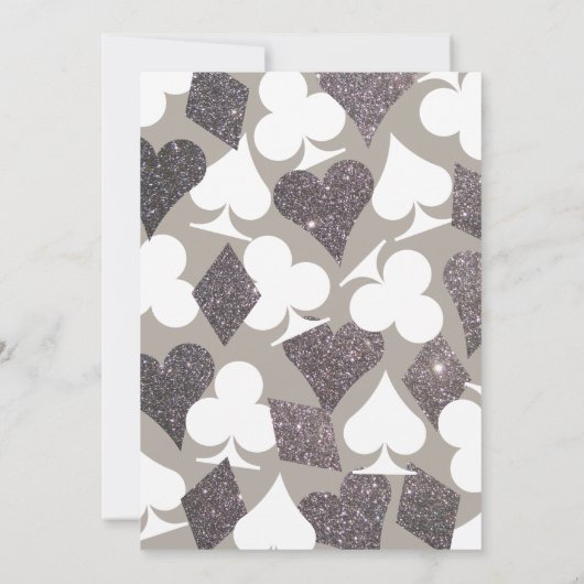 グレーとシルバーのラス結婚ベガス 招待状 (裏面)