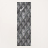 グレーとシルバーの木の抽象芸術パタパーソナライズされたーン ヨガマット (正面)