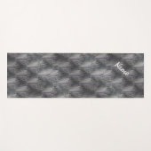 グレーとシルバーの木の抽象芸術パタパーソナライズされたーン ヨガマット (正面(横))