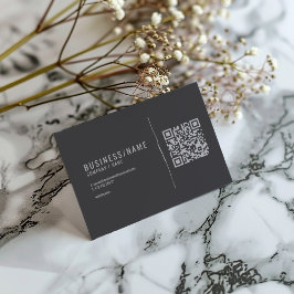 グレーとシルバーのQRコードの名刺 名刺