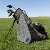 グレーとシルバーアクセント千鳥格子のゴルフタオル ゴルフタオル (グリーン)