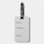 グレーとシルバーアクセント千鳥格子のラゲッジタグ ラゲッジタグ (裏面縦)