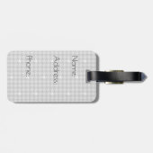 グレーとシルバーアクセント千鳥格子のラゲッジタグ ラゲッジタグ (裏面横)