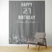 グレーとシルバー幸せ21歳の誕生日タペストリー タペストリー (インサイチュ)