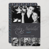 グレーとシルバーFeliz Navidadの写真 シーズンカード (正面/裏面)