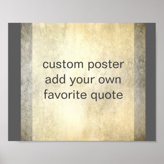 グレーとタンはっきりしたのストライプ引用文を追加 ポスター (正面)