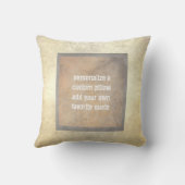 グレーとタン動揺してカスタム独自の引用文を追加 クッション (裏面)