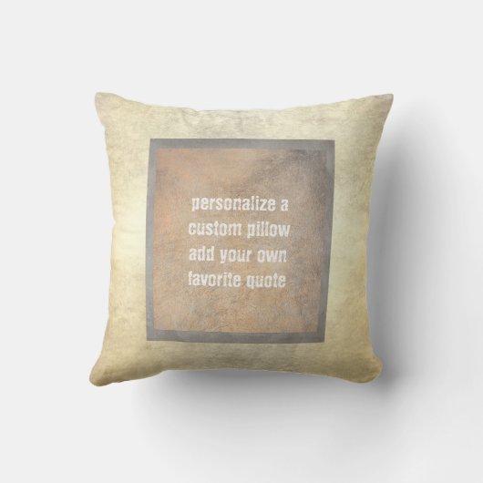 グレーとタン動揺してカスタム独自の引用文を追加 クッション (裏面)