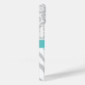 グレーとターコイズアニマルプリントモノグラム Case-Mate iPhoneケース (裏面 / 右)