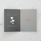 グレーとターコイズムーム写真誕生日 カード (内部)