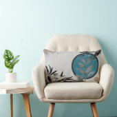 グレーとターコイズ芸術的抽象芸術水色 ランバークッション (椅子)