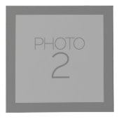 グレーとティール(緑がかった色)シェブロンカスタムズ – モノグラム フォトキューブ (右)