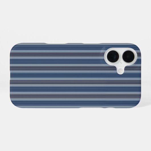 グレーとデニムのピンストライプ iPhone 16ケース (裏面横)