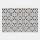 グレーとトープかわいらしシパターン（の模様が）あるート紙 ラッピングペーパーシート (正面3)