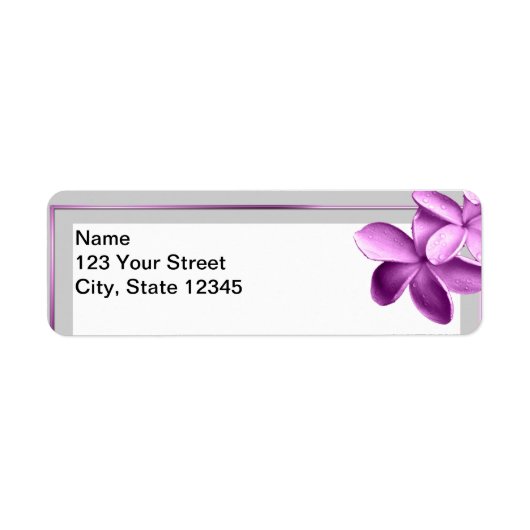 グレーとナスのプルメリア ラベル (正面)