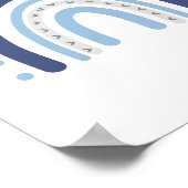 グレーとネイビーの男の子用ベビールーム レインボー装飾 ポスター (角)