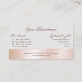 グレーとバラ金ゴールドデコールとゴージャスな可愛い花 名刺 (裏面)