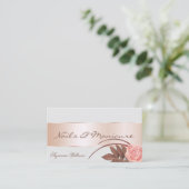 グレーとバラ金ゴールドデコールとゴージャスな可愛い花 名刺 (スタンド正面)