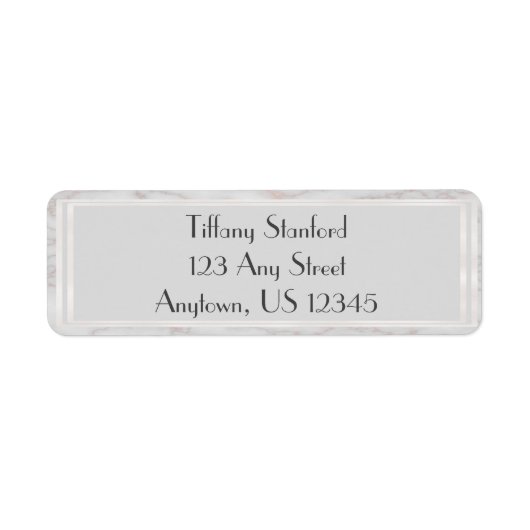 グレーとバラ金ゴールドマーブル |パーソナライズされた | ラベル (正面)