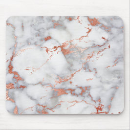 グレーとバラ金ゴールド大理石 マウスパッド