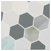 グレーとパステルハニカムパターン ファブリック (クローズアップ)