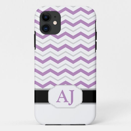 グレーとパープルシェブロンモノグラムiPhone 5ケース Case-Mate iPhoneケース (裏面)