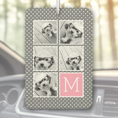 グレーとピンクのインスタグラム5フォトコラージモノグラム カーエアーフレッシュナー