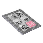 グレーとピンクのインスタグラム5フォトコラージモノグラム ノートブック (右側)