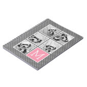 グレーとピンクのインスタグラム5フォトコラージモノグラム ノートブック (左側)