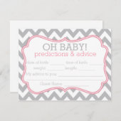 グレーとピンクのシェブロン予測とアドバイスカード アドバイスカード (正面/裏面)