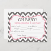 グレーとピンクのシェブロン予測とアドバイスカード アドバイスカード (正面/裏面)