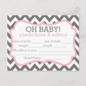 グレーとピンクのシェブロン予測とアドバイスカード アドバイスカード (正面)